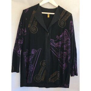 Staley Gretzinger Womens Small Black Art-To-Wear Lagenlook Arty Shirt Top